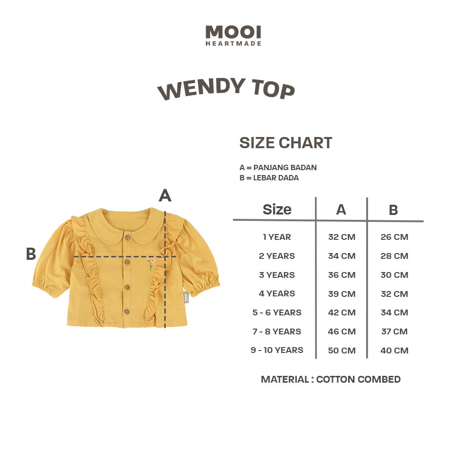Mooi Atasan Anak Perempuan Wendy Top