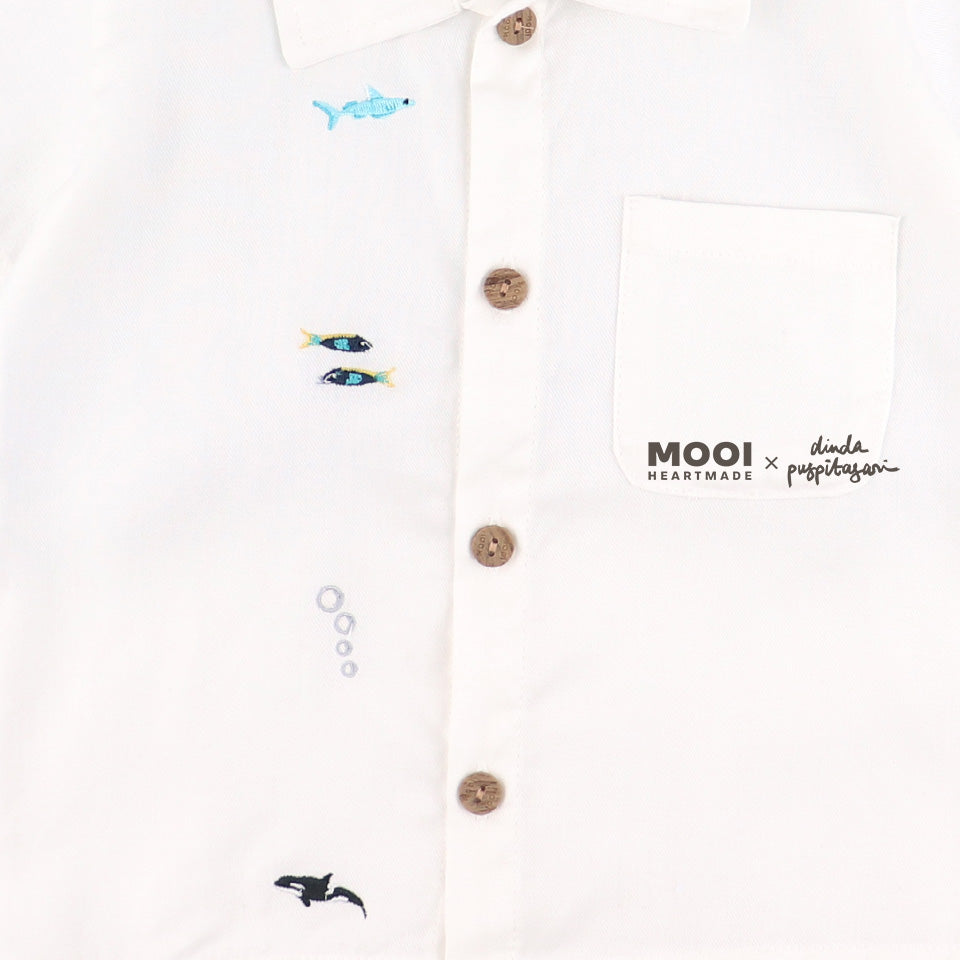 Mooi X Dinda Puspitasari Kemeja Anak Laki-laki Nevan Pocket Shirt