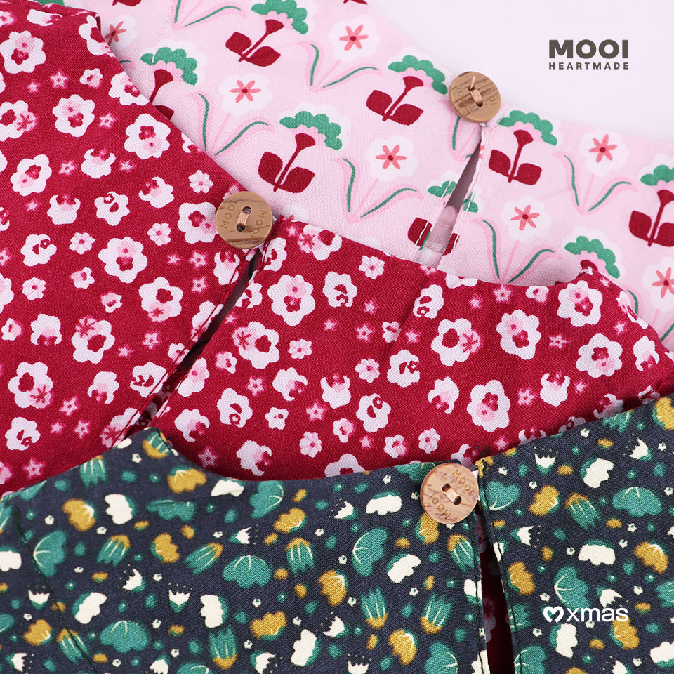 Mooi Atasan Anak Perempuan Christmas Collection Millie Ruffle Top