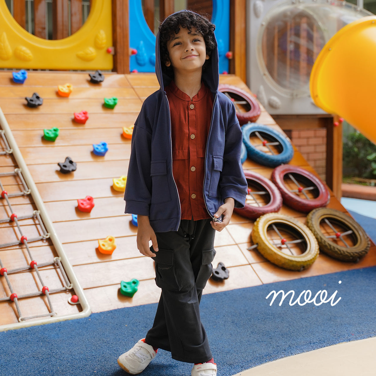 Mooi Atasan Hoodie Panjang Anak Mikey Hoodie