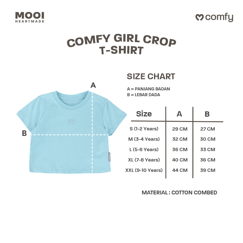 Mooi Kaos Anak Perempuan Comfy Girls Crop T-shirt