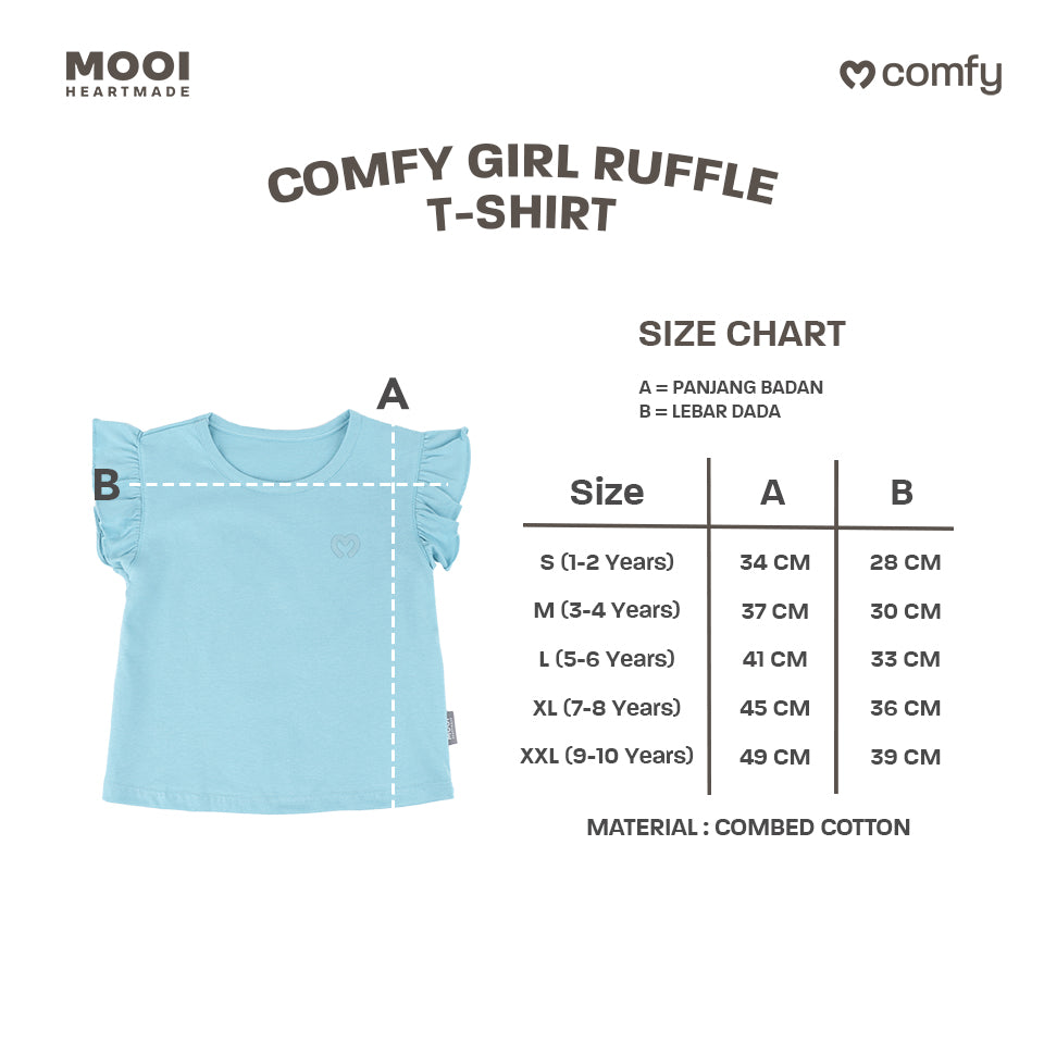 Mooi Atasan Anak Perempuan Comfy Girls Ruffle T-shirt