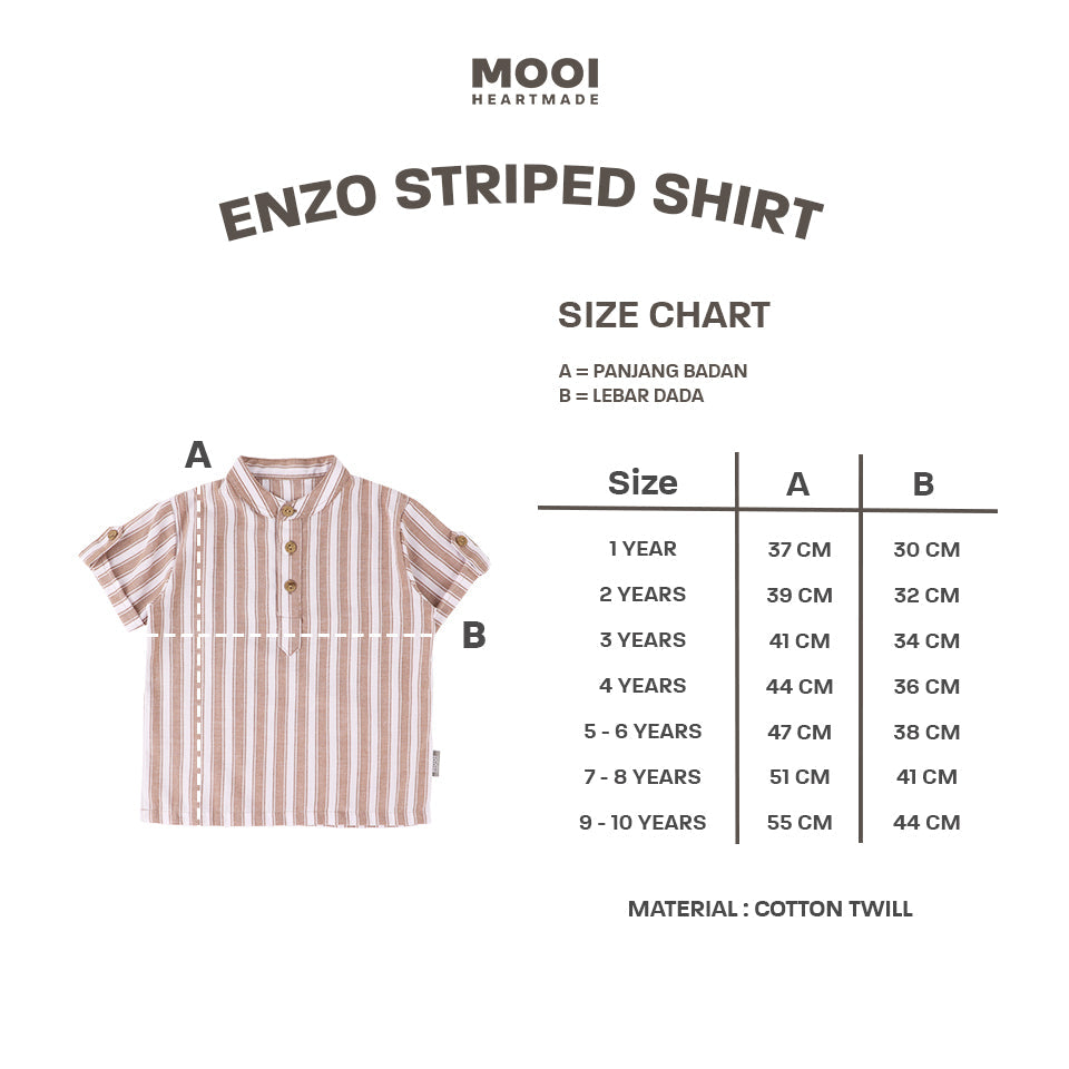 Mooi Kemeja Anak Laki-laki Enzo Striped Shirt