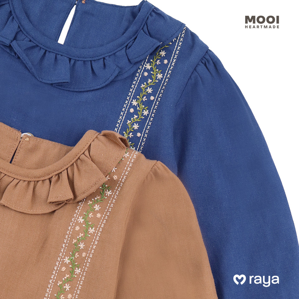 Mooi Setelan Anak Perempuan Raya Collection Asra Tunic Ruffle Set