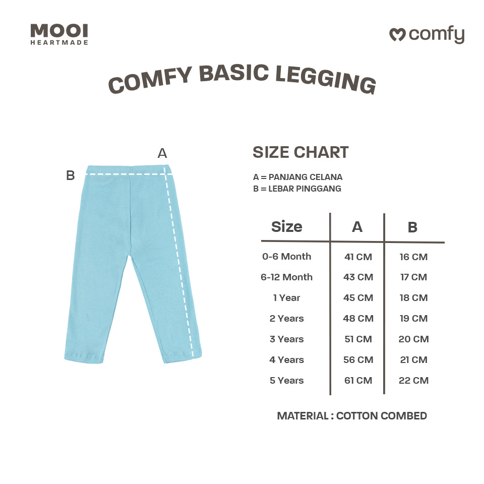 Mooi Legging Anak Polos Baby Legging Comfy Basic Legging V.1
