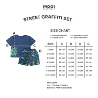 Mooi Setelan Anak Kaos Anak Tshirt Street Graffiti Set