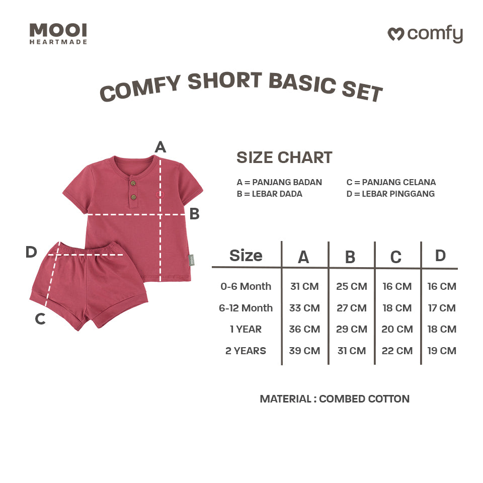 Mooi Setelan Bayi Comfy Baby Short Basic Set