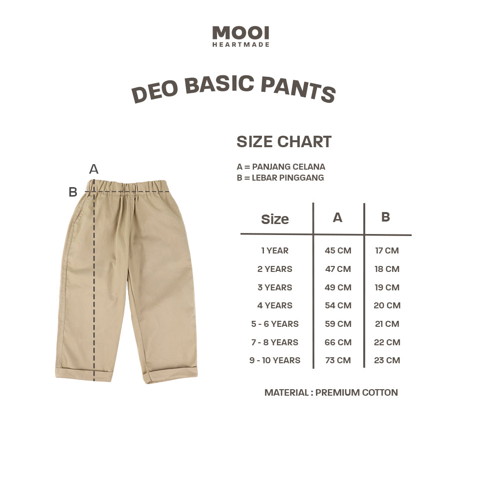 Mooi Celana Panjang Chinos Anak Deo Basic Pants