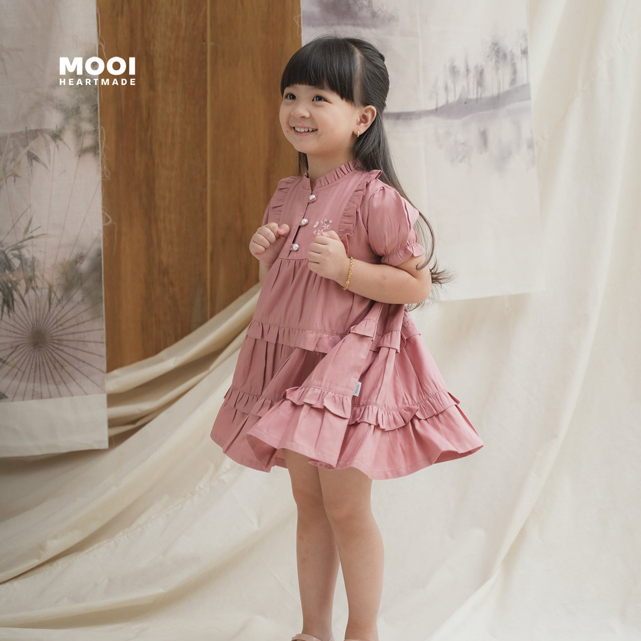 Mooi Dress Anak Perempuan Yue Ruffle Dress