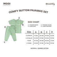 Mooi Setelan Piyama Bayi Comfy Baby Button Pajamas Set