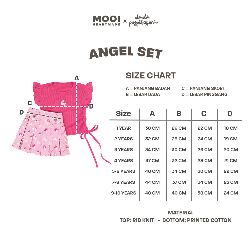 Mooi X Dinda Puspitasari Setelan Anak Perempuan Angel Set