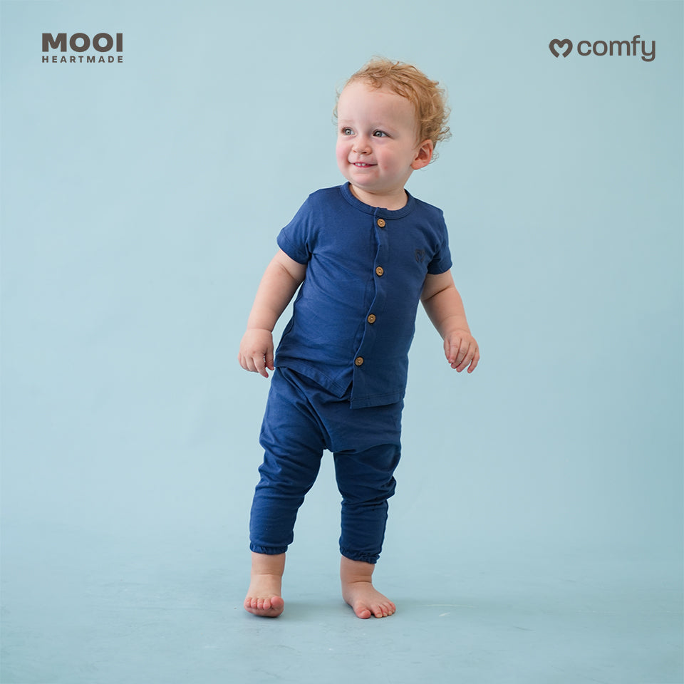 Mooi Setelan Piyama Bayi Comfy Baby Button Pajamas Set