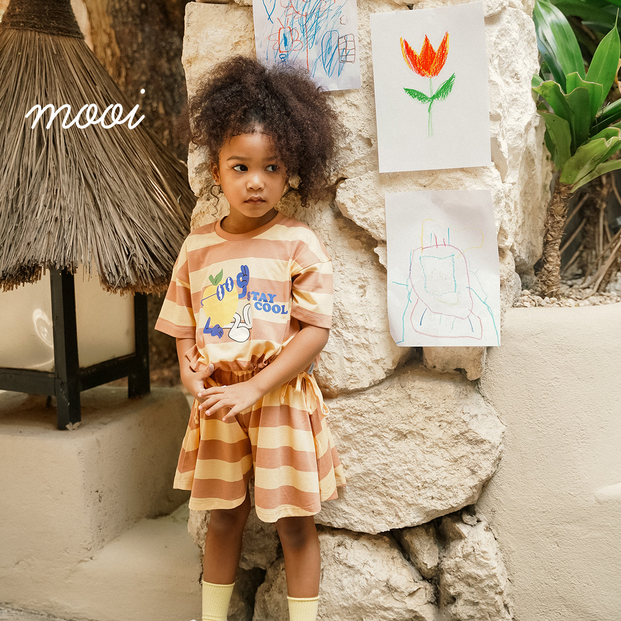 Mooi Setelan Anak Perempuan Nicole Striped Set