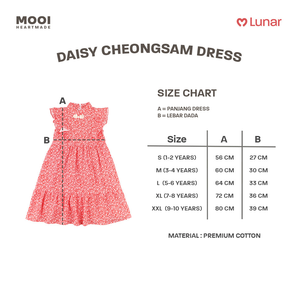Mooi Dress Anak Perempuan Lunar Collection Daisy Cheongsam Dress