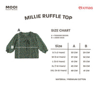 Mooi Atasan Anak Perempuan Christmas Collection Millie Ruffle Top