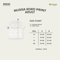 Mooi x Nussa Koko Print Adult Atasan Pria Kemeja Pria Raya Collection
