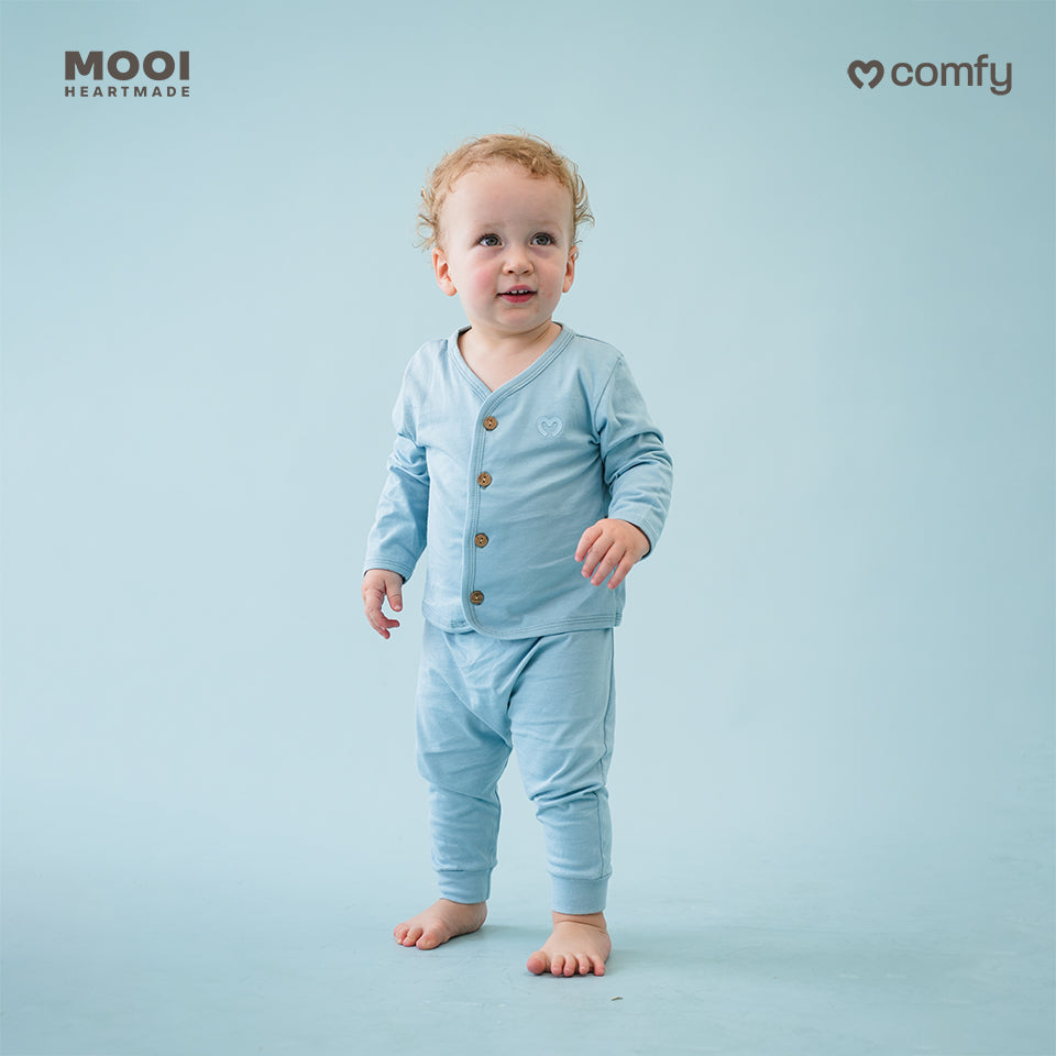 Mooi Setelan Panjang Bayi Comfy Baby Long Button Set