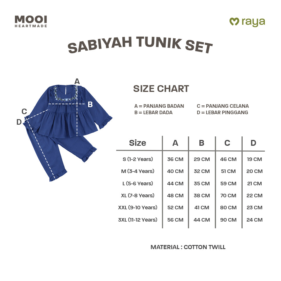 Mooi Setelan Anak Perempuan Raya Collection Sabiyah Tunic Set
