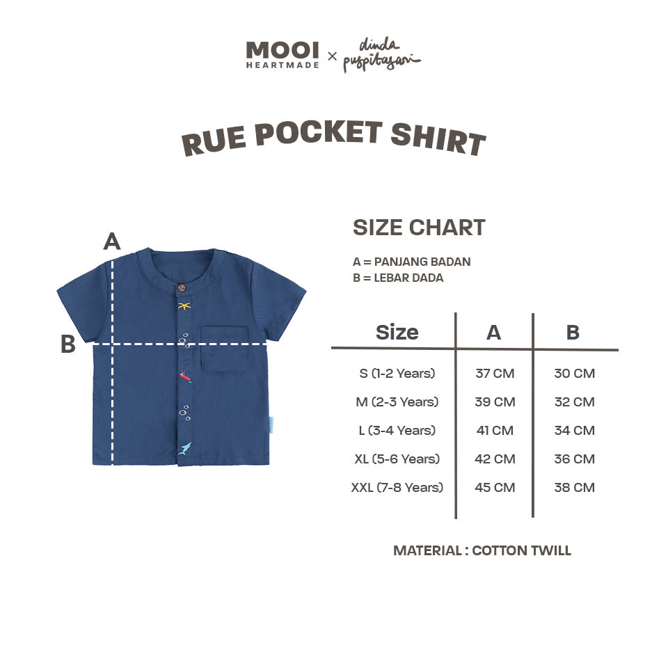 Mooi X Dinda Puspitasari Kemeja Anak Laki-laki Rue Pocket Shirt