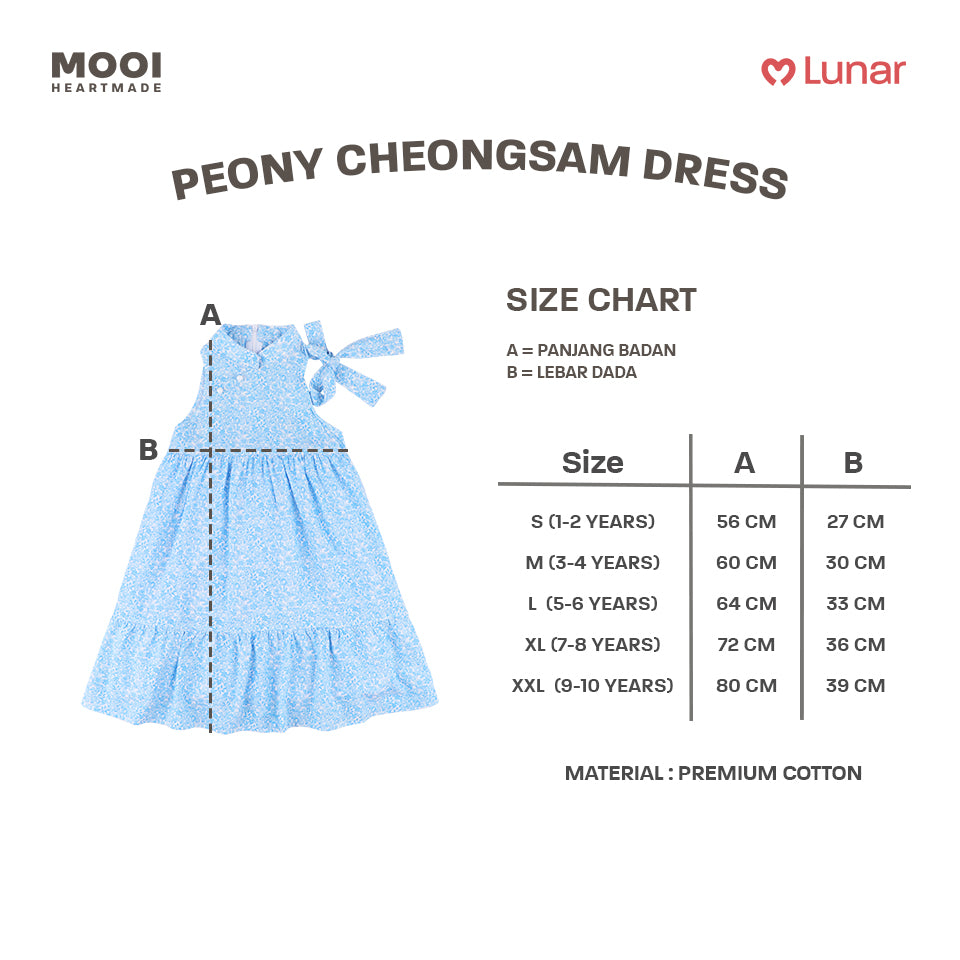 Mooi Dress Anak Perempuan Lunar Collection Peony Cheongsam Dress