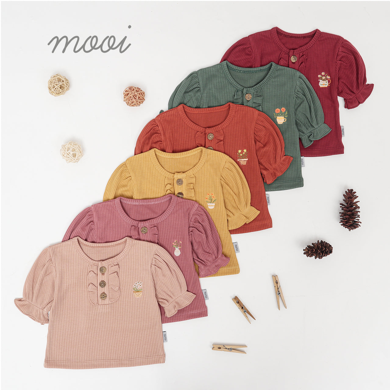 Mooi Atasan Anak Perempuan Jenna Rib Top V.1