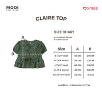 Mooi Atasan Anak Perempuan Christmas Collection Claire Top