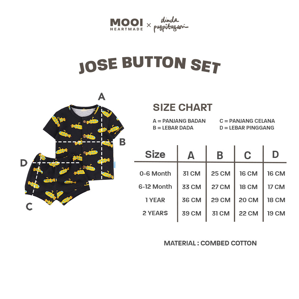 Mooi X Dinda Puspitasari Setelan Bayi Jose Button Set
