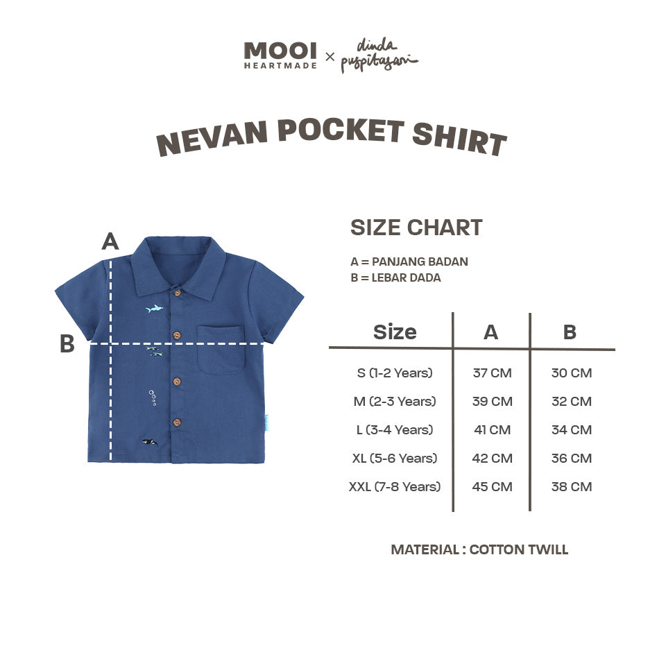 Mooi X Dinda Puspitasari Kemeja Anak Laki-laki Nevan Pocket Shirt
