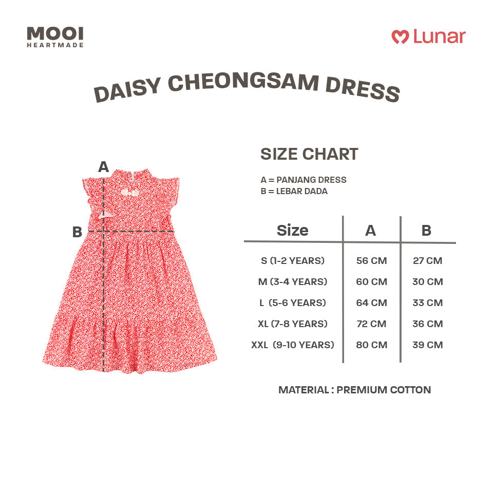Mooi Dress Anak Perempuan Lunar Collection Daisy Cheongsam Dress