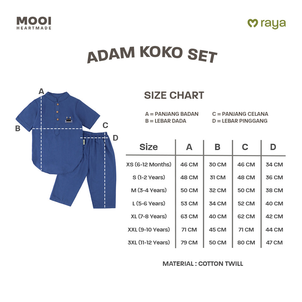 Mooi Adam Koko Set Setelan Koko Anak Raya Collection