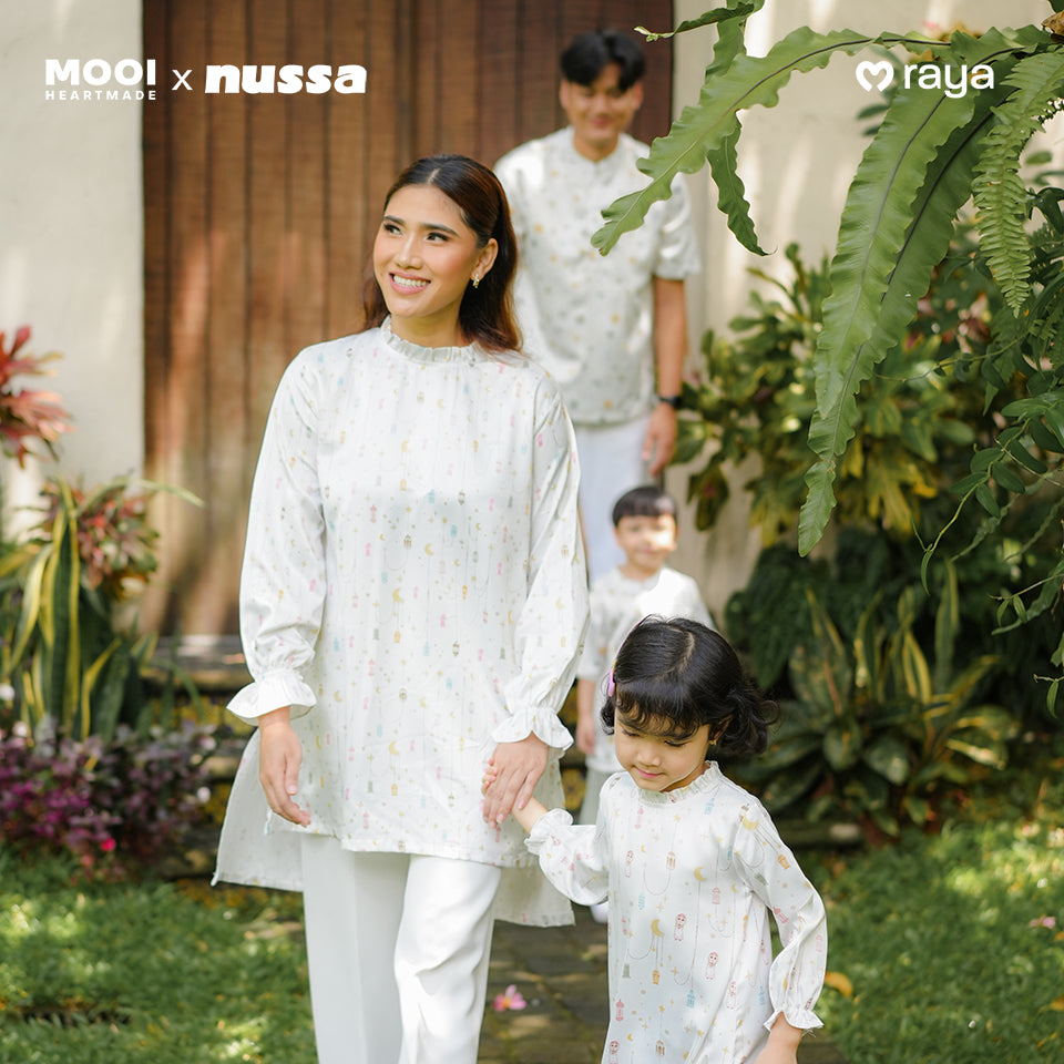Mooi x Nussa Rarra Tunic Print Adult Tunik Wanita Atasan Wanita Raya Collection