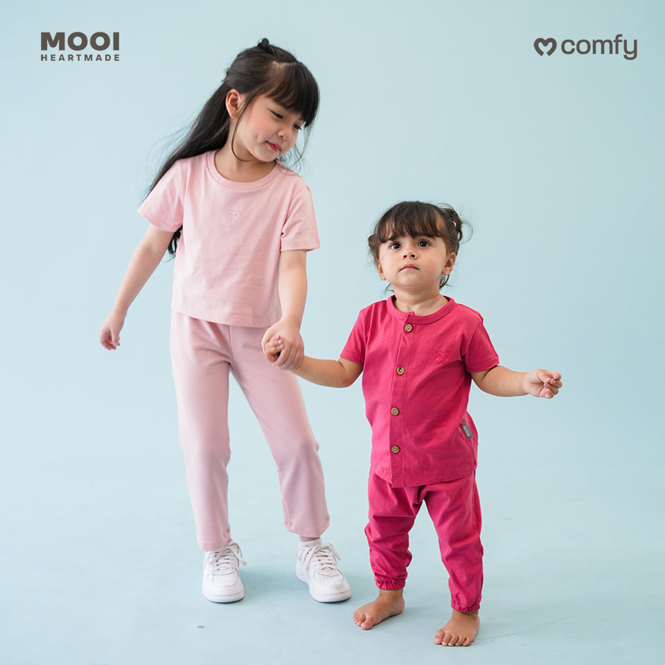 Mooi Setelan Piyama Bayi Comfy Baby Button Pajamas Set