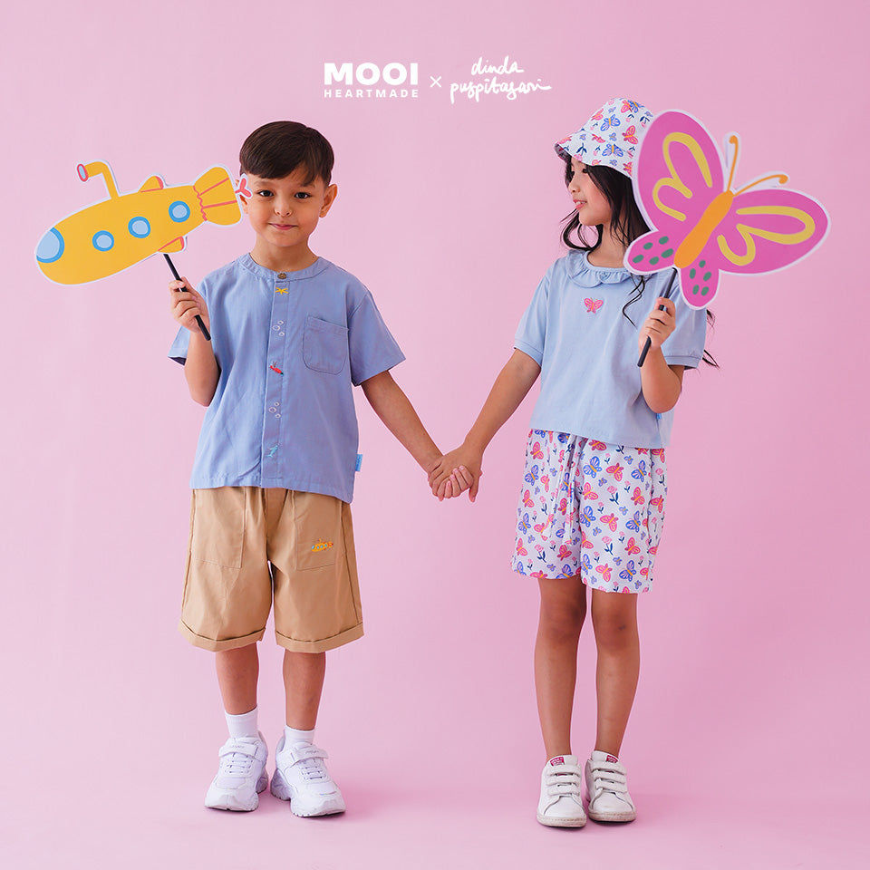 Mooi X Dinda Puspitasari Kemeja Anak Laki-laki Rue Pocket Shirt