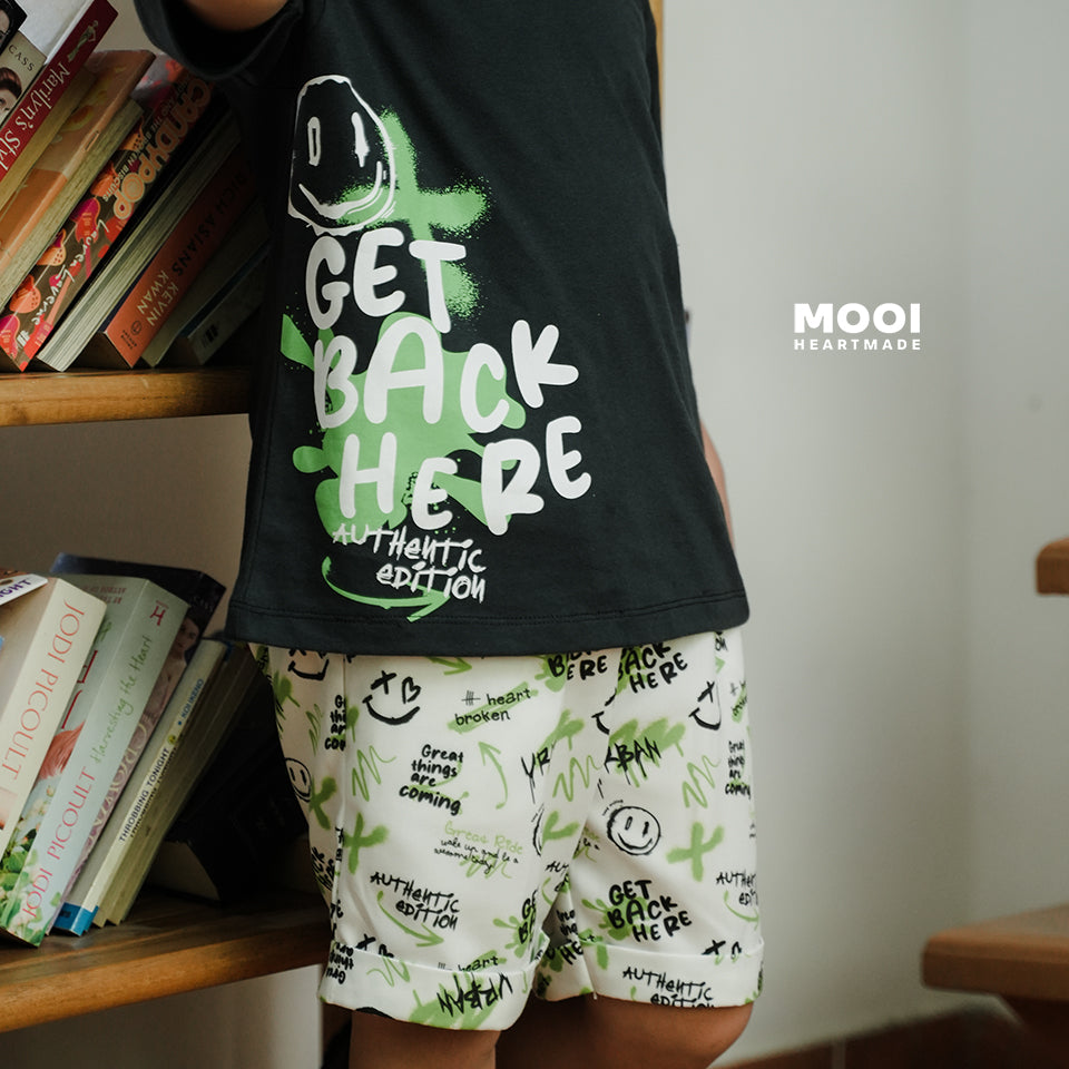 Mooi Setelan Anak Kaos Anak Tshirt Street Graffiti Set