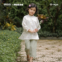 Mooi x Nussa Rarra Tunic Set Print Setelan Anak Perempuan Raya Collection