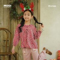 Mooi Atasan Anak Perempuan Christmas Collection Millie Ruffle Top