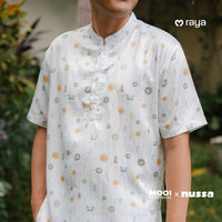 Mooi x Nussa Koko Print Adult Atasan Pria Kemeja Pria Raya Collection