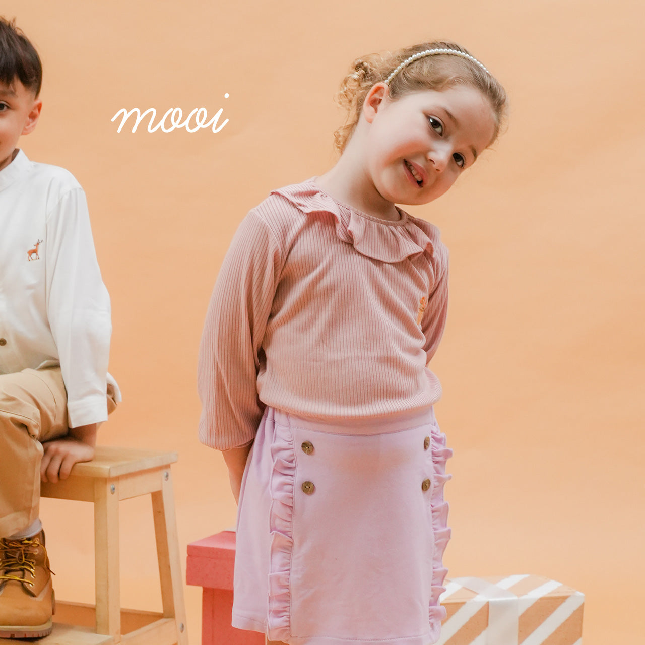 Mooi Atasan Anak Perempuan Mia Top Rib V1