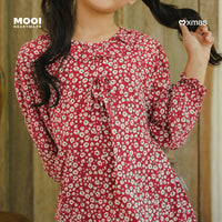 Mooi Atasan Anak Perempuan Christmas Collection Millie Ruffle Top