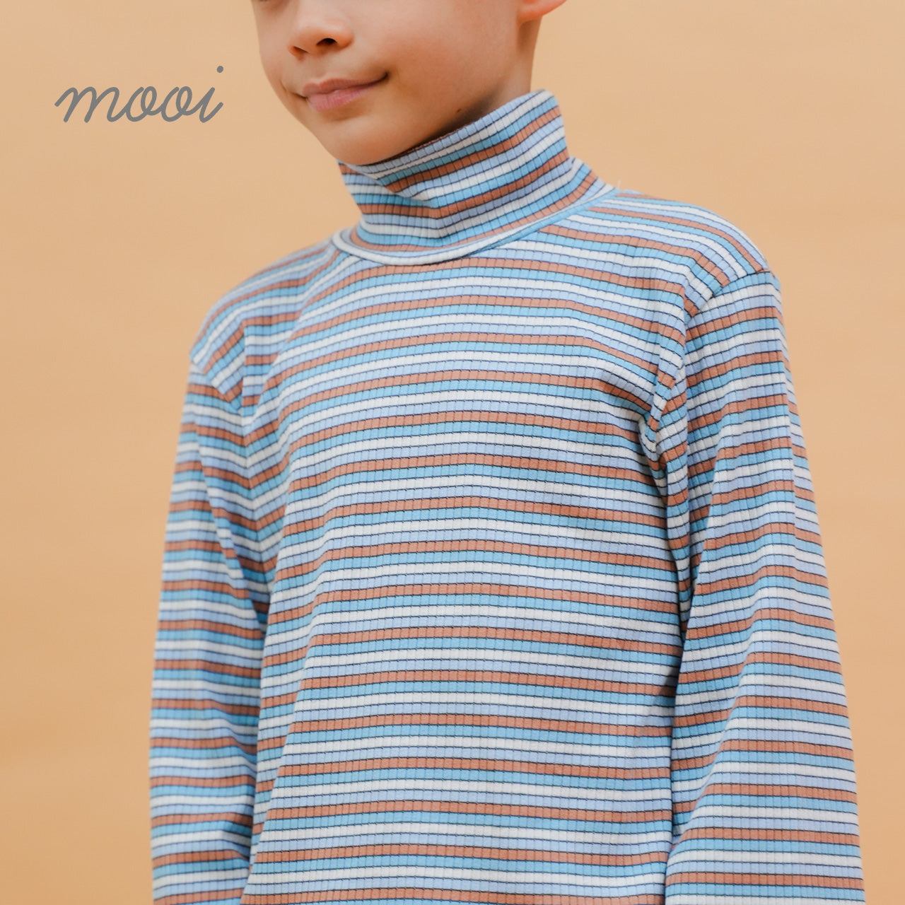Mooi Atasan Anak Ren Turtle Neck Striped