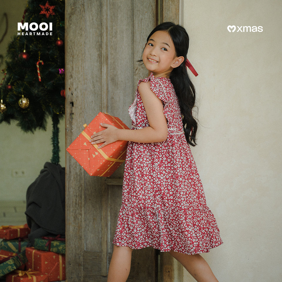 Mooi Dress Anak Perempuan Christmas Collection Eve Ruffle Dress