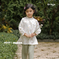 Mooi x Nussa Rarra Tunic Set Print Setelan Anak Perempuan Raya Collection