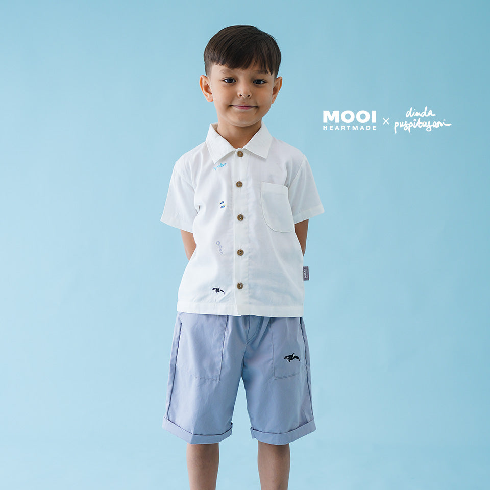 Mooi X Dinda Puspitasari Kemeja Anak Laki-laki Nevan Pocket Shirt