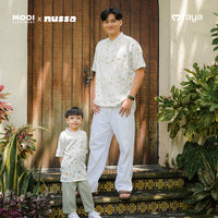 Mooi x Nussa Koko Print Adult Atasan Pria Kemeja Pria Raya Collection