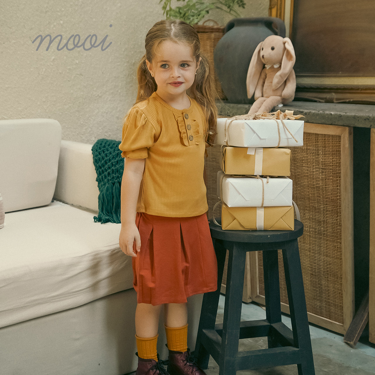 Mooi Atasan Anak Perempuan Jenna Rib Top V.1