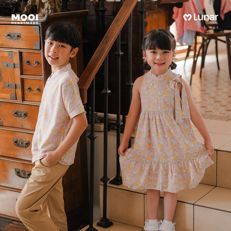 Mooi Dress Anak Perempuan Lunar Collection Peony Cheongsam Dress
