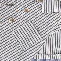 Mooi Kemeja Anak Laki-laki Kemeja Katun Motif Dion Striped Shirt
