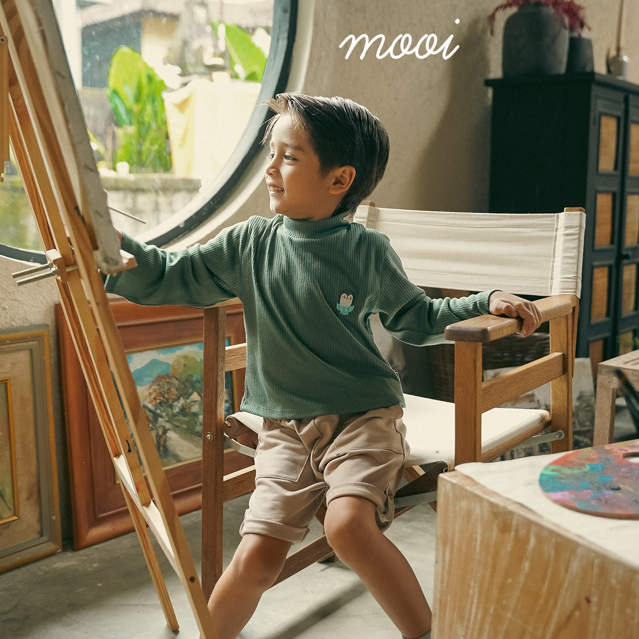 Mooi Atasan Anak Turtle Neck Top V1