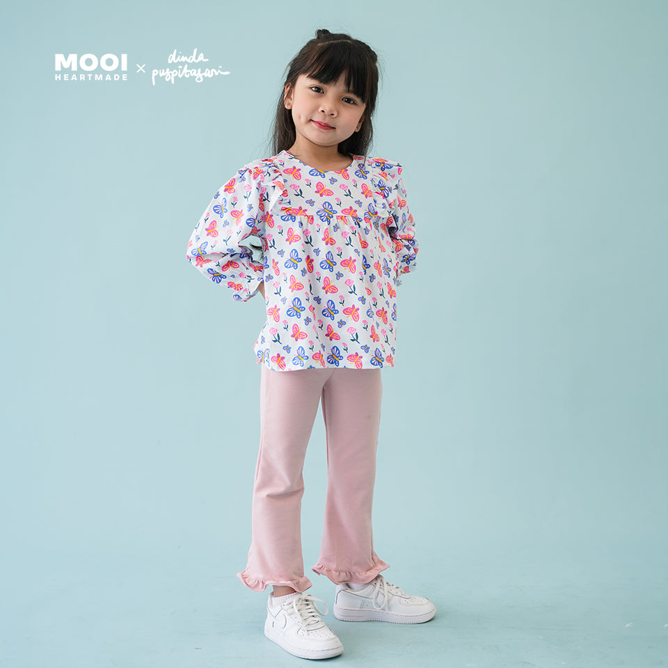 Mooi X Dinda Puspitasari Atasan Anak Perempuan Lola Top Ruffle
