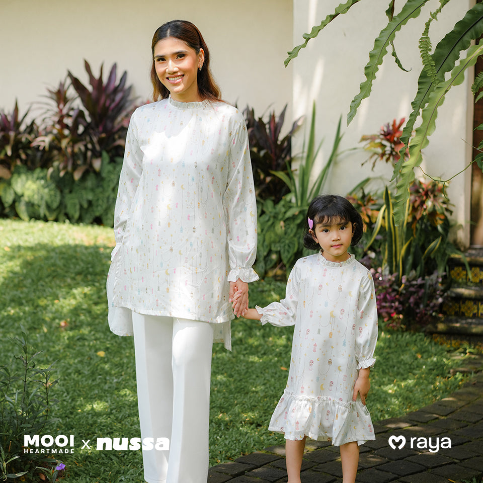 Mooi x Nussa Rarra Tunic Print Adult Tunik Wanita Atasan Wanita Raya Collection